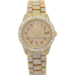 Custom Gold Diamond Hip Hop Iced Out Diamond <b>Watch</b> Stainless Steel <b>Watch</b> VVS Moissanite Automatic <b>Watch</b> for Men Women - Product Image 3