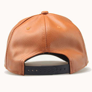 Kivotech Unisex Brown Pu Leather 6-Panel <b>Baseball</b> <b>Cap</b> Fitted Casual Adult Hat Solid Color Four Seasons Style - Product Image 5