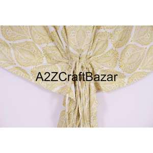 Kaftan court vintage indien fait main, imprimé floral, écologique, lavable, vêtement de nuit naturel, robe kimono, kaftan court - Product Image 2