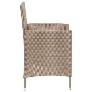 Ensemble de 2 chaises de jardin en polyrotin beige avec structure en acier thermolaqué, mobilier d'extérieur durable - Product Image 4