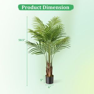 Palma Artificiale Alta 1,28 m, Confezione da 2 Grandi Piante Finte in Vaso per Arredamento Casa - Product Image 5