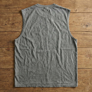 Custom OEM 220gsm Heavyweight Cotton Men's Muscle <b>Tank</b> <b>Top</b> <b>Vintage</b> Washed Oversized Boxy Fit Sleeveless Streetwear Blank Tee - Product Image 4