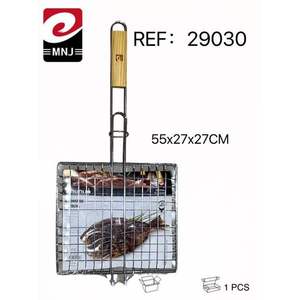 Parrilla Doble de Acero para BBQ 55x27x27CM con Patas, Parrilla Doble de Acero Inoxidable para Asar al Aire Libre - Product Image 1