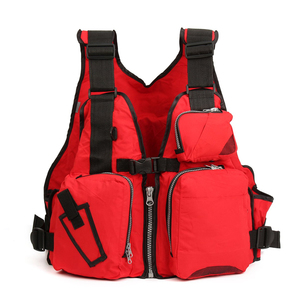 <b>Red</b> <b>Men's</b> Sporty <b>Vest</b> With Pockets Zipper Closure Waterproof Breathable Summer Outer Wear - Product Image 1