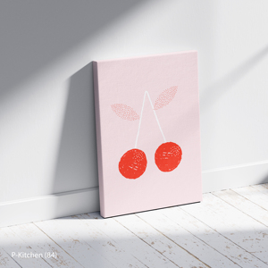 Décoration murale festive, affiche illustrée de fruits mignons à la cerise, art mural scandinave pour cuisine - Product Image 2