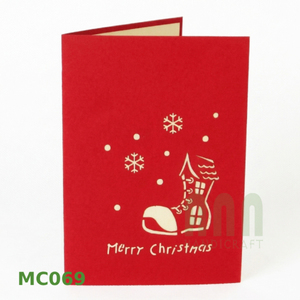 ANN HANDICRAFT MC069 Tarjetas de Felicitación de Papel 3D Impresas con UV Personalizadas con Diseño de Corte Láser para Invitaciones Navideñas Hechas en Hanoi - Product Image 3