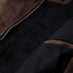 <b>Men's</b> Brown Suede Motorcycle <b>Jacket</b> Stand Collar Zipper Closure Regular Fit Moto Biker Style Autumn Wear - Product Image 6