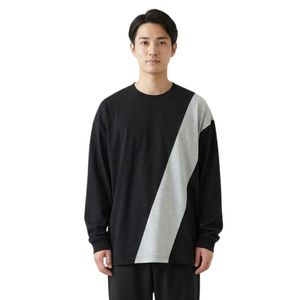 เสื้อยืดแขนยาวลายกราฟิกผ้าฝ้าย 100% สำหรับผู้ชาย ทรงโอเวอร์ไซส์ คอกลม สไตล์สตรีทแวร์ลำลอง - Product Image 4