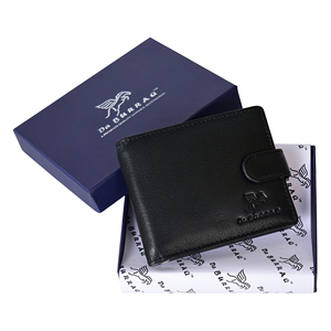 Premium Black Genuine Leather <b>Mens</b> Money Clip <b>Wallet</b> Snap Closure Bifold Card Holder Compact <b>RFID</b> Secure Everyday Leather Access - Product Image 5