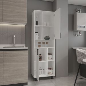 Armadio Dispensa Bryce Bianco con Due Ante e Molteplici Scomparti di Stoccaggio - Product Image 2