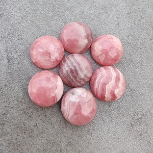 Cabochon rond en rhodochrosite naturelle, pierre précieuse rose calibrée à dos plat, pour bagues et pendentifs, toutes tailles, vente en gros - Product Image 1