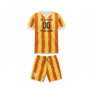 Ensemble de maillots de football unisexe pour adultes, nouveau style, avec design rayé, tissu respirant 100% polyester pour l'entraînement - Product Image 6
