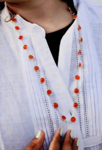 Collier chaîne en argent sterling 925 de style antique avec pierre naturelle Cornaline Solar Ember en sertissage clos, en vente - Product Image 3