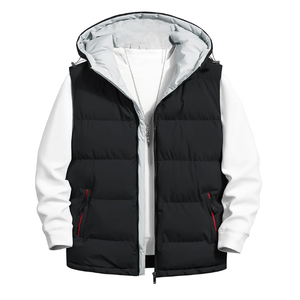 Veste matelassée respirante et écologique pour homme, à capuche et fermeture éclair sur le devant, personnalisable, la plus vendue en gros par Eco Edge Apparel - Product Image 6