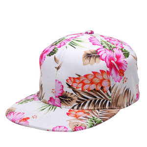 Casquette Snapback à imprimé floral unisexe, décontractée, pour la plage, printemps-été, 56-58 cm, respirante, en polyester, à visière plate - Product Image 2