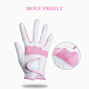 ถุงมือกอล์ฟหนังแท้สีขาวและสีแดงสำหรับผู้หญิง ระบายอากาศได้ดี  นุ่มพิเศษ  พร้อมโลโก้สั่งทำได้  ใช้ได้ทุกสภาพอากาศ - Product Image 3
