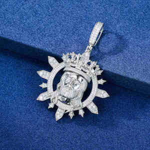 Colgante Personalizado de Plata de Ley 925 con Moissanita VVS Color D, Estilo Hiphop, Joyería Fina, Luz de Jesús, para Hombres, Fiesta - Product Image 2