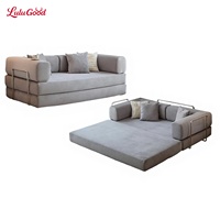 Sofá Cama Plegable 32D con Tapicería de Pana, Convertible de Doble Uso para Apartamentos Pequeños