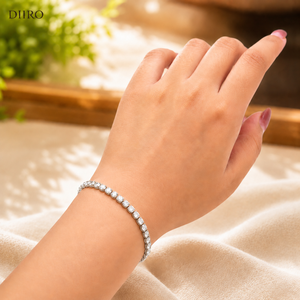 Pulsera de Lujo para Mujer Chapada en Oro con Moissanita, Corte Brillante Redondo, Engaste de Diamantes en Canal, Joyería para Fiesta - Product Image 6