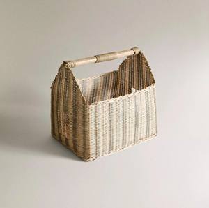 Elegante Organizador de Revistas y Artículos Tejido Lineal, Organizador Minimalista de Fibra Natural para una Vida Moderna - Product Image 1