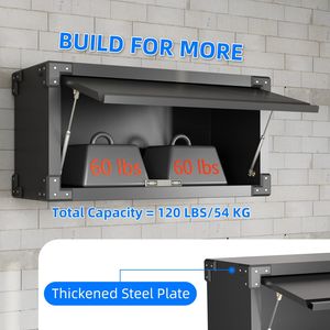 Armadietto Metallico da Parete Piccolo con Anta a Ribalta, Montaggio Richiesto, per Garage, Ufficio o Casa - Product Image 5