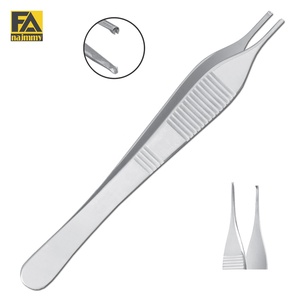 Pinzas para Tejidos Adson 1x2 Dientes Punta Regular Recta Instrumento Quirúrgico Certificado CE Clase I Uso Manual - Product Image 1