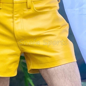 Pantalones Cortos de Cuero para Hombre, para Uso en Exteriores y Gimnasio, con Bolsillos, Estilo Casual, 100% Cuero - Product Image 6