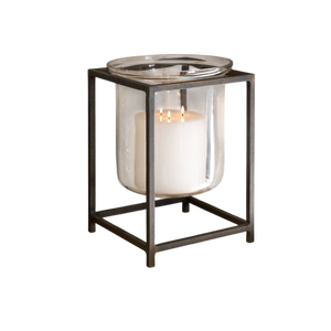 Classic Shape Candle Holder with <b>Black</b> Metal Base Heat Resistant for Home Decoration Metal Glass Votives Candle Holder - Product Image 6