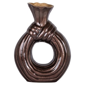 Jarrón de Mesa de Bronce Contemporáneo de Lujo, Hecho a Mano, Forma Ovalada, 25 cm de Altura, Pieza de Arte Decorativa - Product Image 5