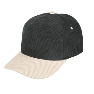 Casquette de baseball en velours côtelé personnalisée, bicolore, 6 panneaux, ajustée, avec logo brodé, unisexe, pour les sports décontractés - Product Image 3