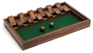 Plateau de jeu en bois écologique avec blocs numérotés, surface en feutre vert, bois peint imitation antique, décoration de Noël - Product Image 2