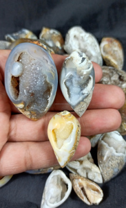 Natural Shell Druzy Gemstone Cabochon Crystal <b>Quartz</b> Mix Shape and Size Semi Precious Cabochon Wholesale Lot - Product Image 3