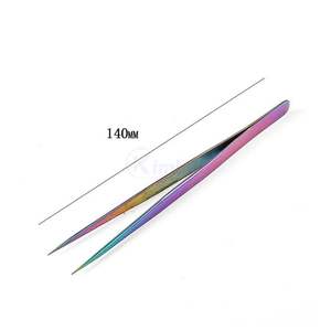 Pinzas para Extensión de Pestañas de Arcoíris Multicolores, Pinzas para Volumen de Pestañas, Pinzas de Acero Inoxidable de Alta Precisión, Herramientas de Maquillaje de Belleza - Product Image 3