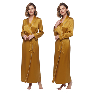 <b>Women</b> Long Satin <b>Robe</b> Full Length V-Neck Sleepwear With Belt Silk Material Autumn Wear Satin <b>Robe</b> Gown <b>Women's</b> - Product Image 2