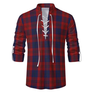Chemise Kilt Jacobite Écossaise Premium pour Homme, Manches Longues, à Lacets, Motif Tartan des Highlands, Plaid du Clan MacQueen, Style Décontracté - Product Image 3