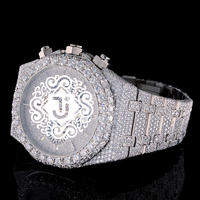 Montre en diamant Moissanite de luxe, haute qualité, personnalisée, style hip-hop entièrement sertie, 41 mm, mécanique ETA, acier inoxydable