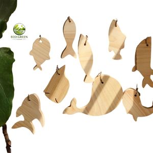 ของเล่นไม้สนรูปสัตว์แบบมอนเตสซอรี่สำหรับเด็ก ชุดงานฝีมือระบายสี DIY ของตกแต่งสัตว์ทำมือจากไม้ - Product Image 2