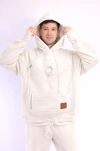 เสื้อสเวตเชิ้ตมีฮู้ดสีขาวสำหรับผู้ชาย ทรงปกติ ผ้าฝ้ายฟลีซ สวมใส่สบาย มีกระเป๋าหน้า เหมาะสำหรับใส่ในฤดูใบไม้ร่วง - Product Image 5