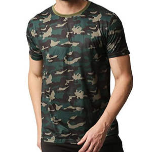 T-shirts personnalisés à sublimation intégrale, très demandés, pour la chasse et la randonnée, manches courtes, coupe slim, coton, camouflage, pour hommes - Product Image 1