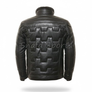 Chaquetas de piel de oveja genuina para hombre, cortavientos de invierno con relleno de piel para exteriores. - Product Image 2