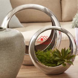 Bol décoratif contemporain abstrait en métal argenté Vaisselle et vaisselle Bol de service décoratif à vendre Best-seller - Product Image 6