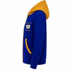 Sudadera con capucha y cremallera completa para mujer de la hermandad Sigma Gamma Rho, color marrón claro con contraste, manga larga, letras griegas bordadas, estilo casual. - Product Image 5