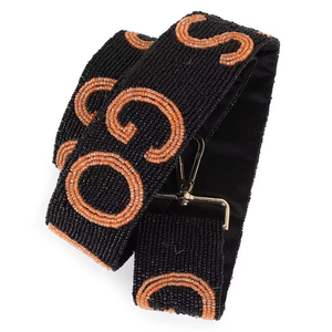 สายกระเป๋าปักลายตารางด้วยลูกปัดเม็ดเล็กคุณภาพสูง สีขาวและดำ ประดับด้วยลูกปัดแก้วและฮาร์ดแวร์จากอินเดีย - Product Image 3