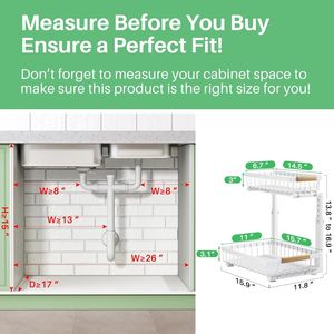 Organizzatore Sottolavello a 2 Livelli con Cassetti Scorrevoli in Metallo, Ripiano Estraibile per Armadio da Cucina - Product Image 2