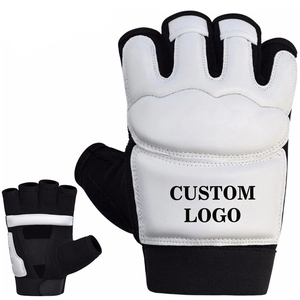 Guantes de Entrenamiento de Medio Dedo con Logotipo Personalizado, Negros y Blancos, de Piel Sintética, Unisex, para Artes Marciales, UFC, MMA - Product Image 6