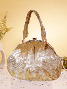 Flap Evening Bag Best Quality Blue Color Fringe Pearl Accents Handmade Shoulder Bag Bright India Exports 1L Eco-Friendly <b>for</b> - Product Image 1
