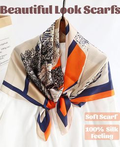 Foulard bandana en soie personnalisé pour femme, carré, pour la tête, les cheveux ou le cou, en tissu satiné doux et lisse, design de créateur - Product Image 4