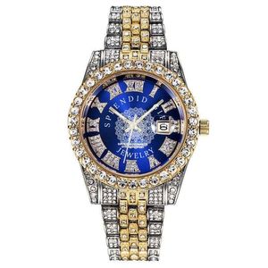 นาฬิกาเพชรผู้ชาย Splendid Jewelry หน้าปัดสีแดง คริสตัลแซฟไฟร์ ตัวเลขโรมัน สายเงินประดับโมอิสซาไนต์ กลไก ETA ระบบควอตซ์ 10 เมตร - Product Image 2