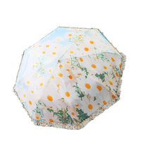 Parapluie double usage pluie/soleil pour femme, fabrication OEM, vente en gros, revêtement de colle colorée, cadre en alliage à 8 baleines, poignée à crochet doré