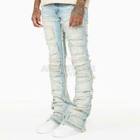 Pantalon décontracté tendance à coupe empilée en toile légère et tissu 100 % coton, coupe ajustée pour une tenue moderne au quotidien